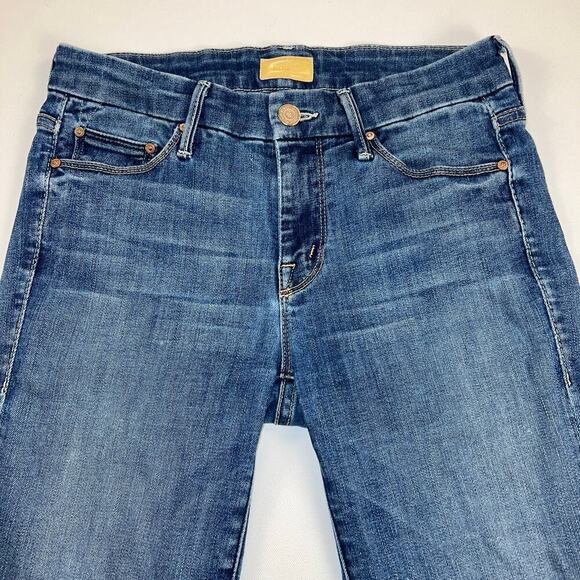 MOTHER Looker Ankle Fray Jeans Baby, Drive South Wash Low Rise Skinny Size 26 - Picture 5 of 15